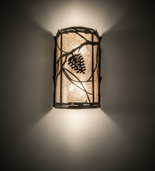 8" Wide Whispering Pines Left Wall Sconce