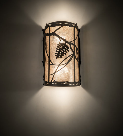 8" Wide Whispering Pines Right Wall Sconce