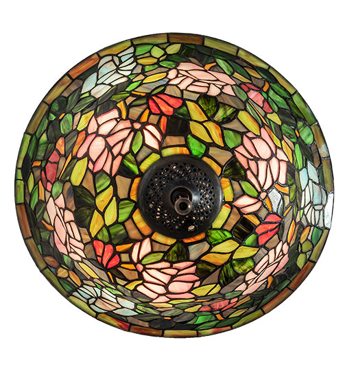 16" Wide Tiffany Rosebush Fan Light Fixture