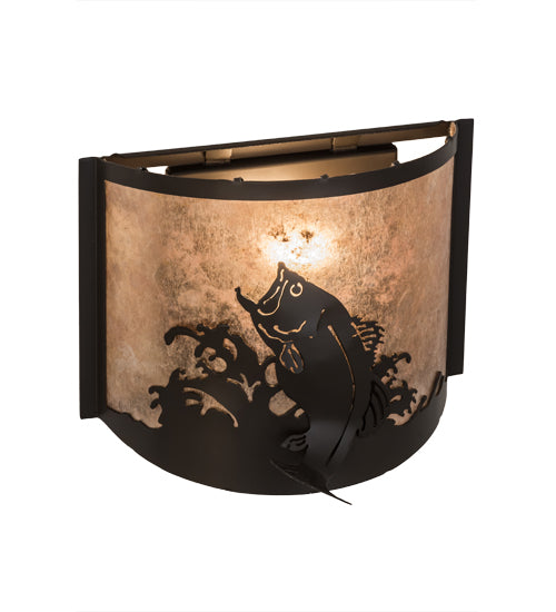 12" Wide Leaping Bass Wall Sconce