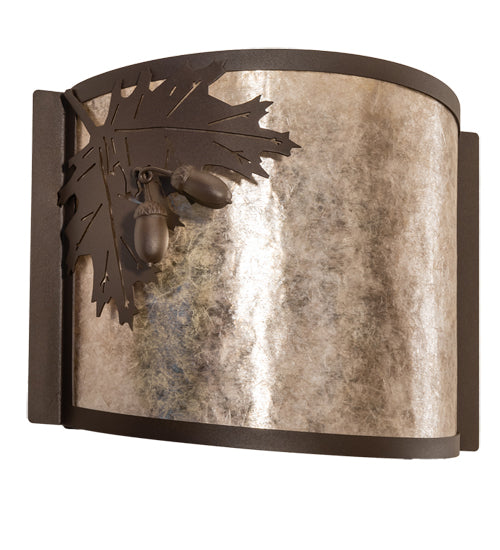 12" Wide Oak Leaf & Acorn Wall Sconce