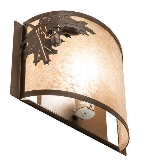 12" Wide Oak Leaf & Acorn Wall Sconce