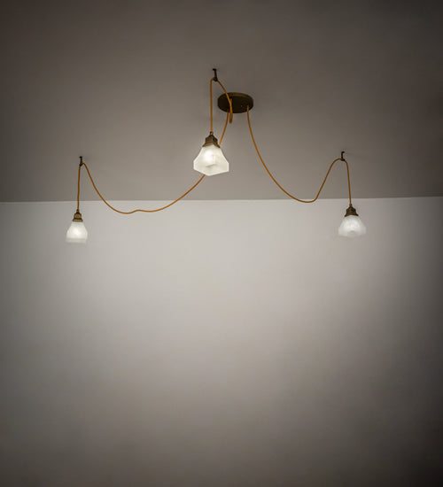 60" Wide Castiliolite Bungalow Alabaster 3 Light Pendant