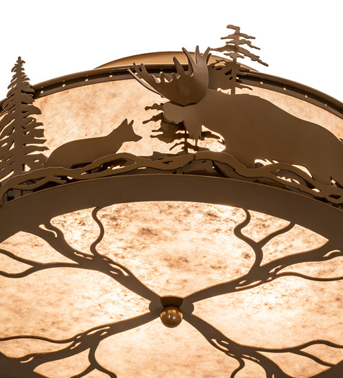 24" Wide Moose & Fox Flushmount