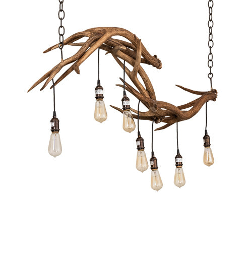 52" Long Antlers 8 Light Oblong Chandelier