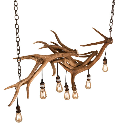 52" Long Antlers 8 Light Oblong Chandelier