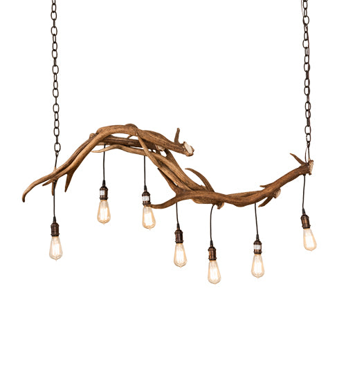 52" Long Antlers 8 Light Oblong Chandelier