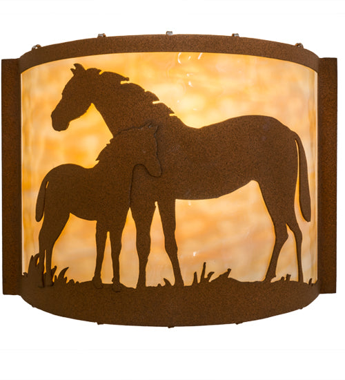 12"W Mare & Foal Wall Sconce