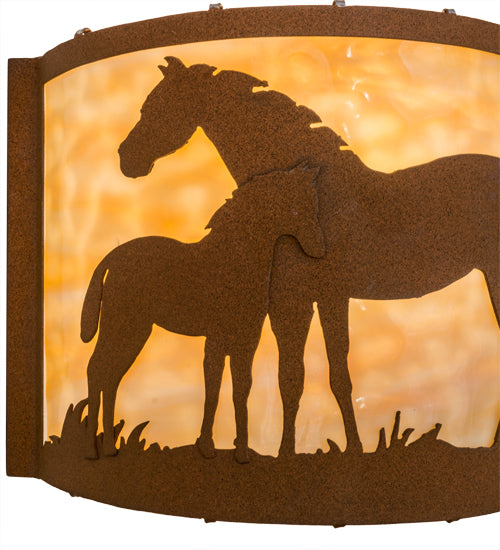 12"W Mare & Foal Wall Sconce