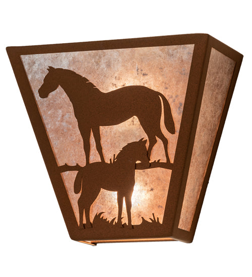 13" Wide Mare & Foal Wall Sconce