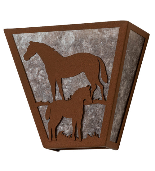 13" Wide Mare & Foal Wall Sconce