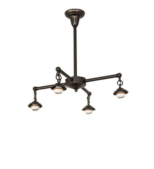 34" Wide Hyde Park Double Bar Mission 4 Light Chandelier