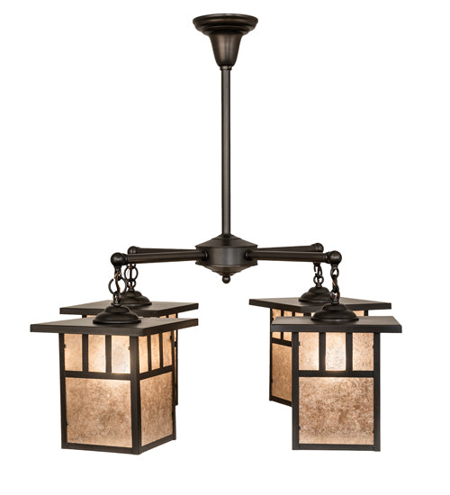 34" Wide Hyde Park Double Bar Mission 4 Light Chandelier