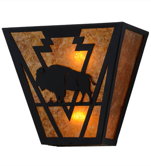 13"W Lone Buffalo Wall Sconce