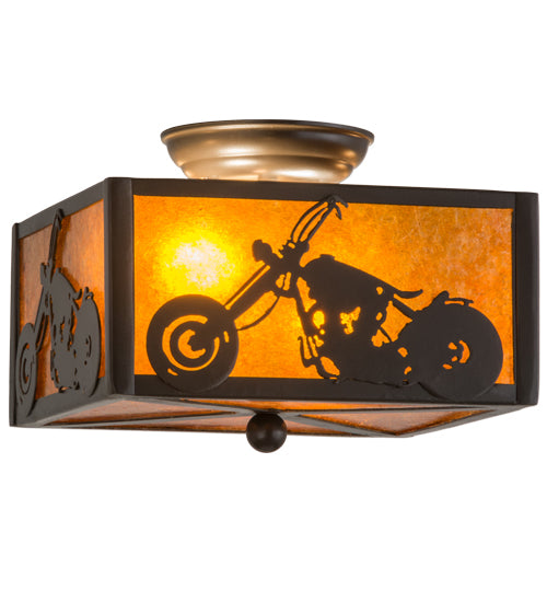 10"Sq Motorcycle Flushmount