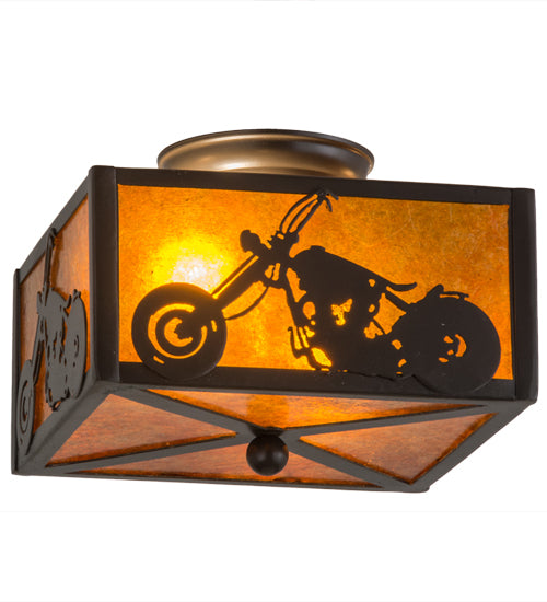 10"Sq Motorcycle Flushmount