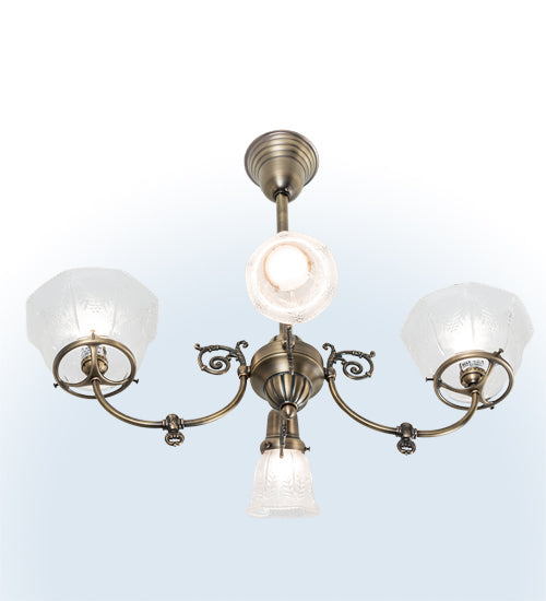 28" Long Revival Gas & Electric 4 Light Oblong Chandelier