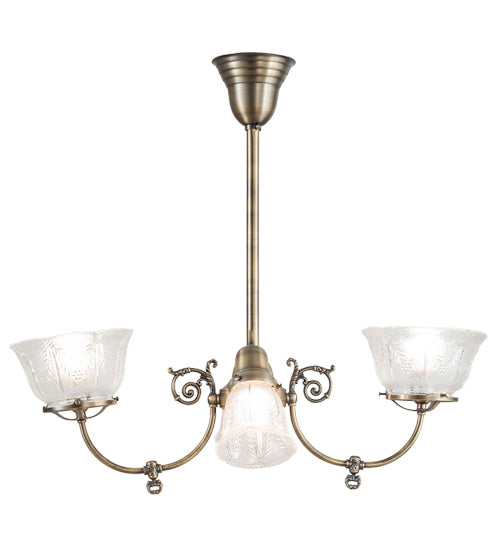 28" Long Revival Gas & Electric 4 Light Oblong Chandelier