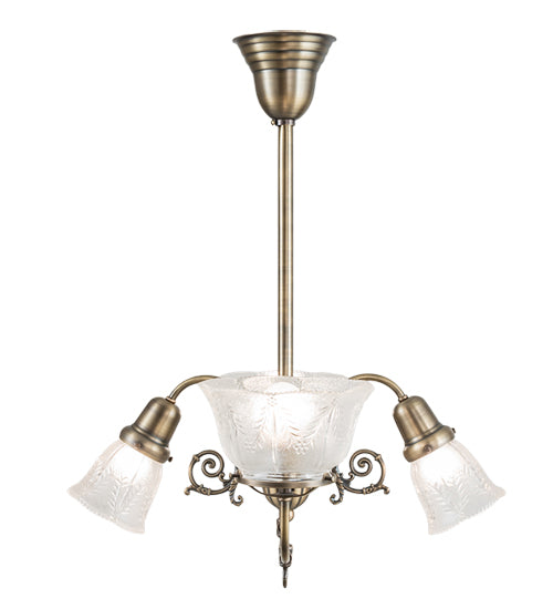 28" Long Revival Gas & Electric 4 Light Oblong Chandelier