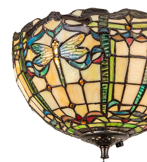 12" Wide Tiffany Dragonfly Fan Light