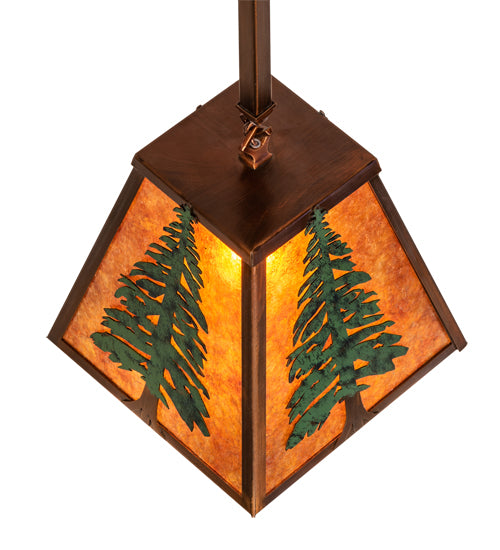 10" Square Tall Pines Pendant