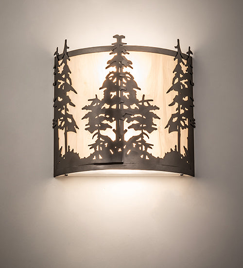 12" Wide Tall Pines Wall Sconce