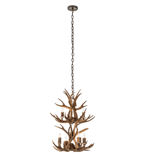 20" Wide Antlers 6 Light Two Tier Chandelier