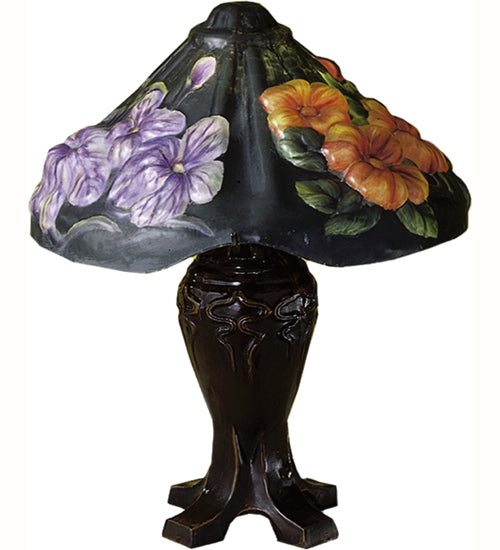 19" High Puffy Iris Blossom Table Lamp