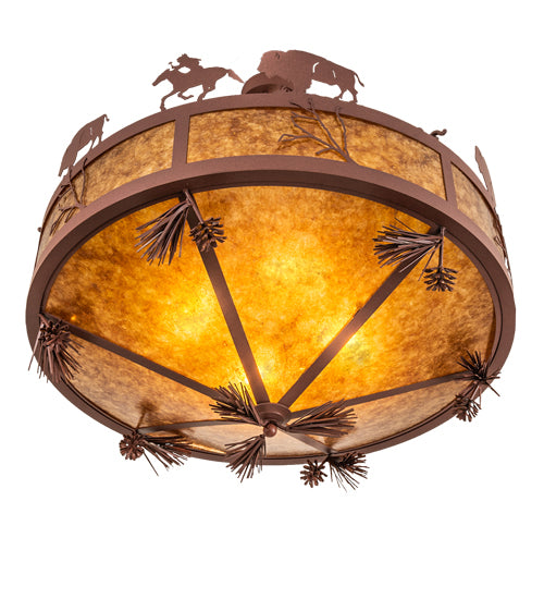 36" Wide High Plains Rider And The Herd Pendant