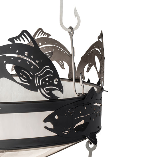 58" Wide Catch Of The Day Trout Three Tier Chandelier