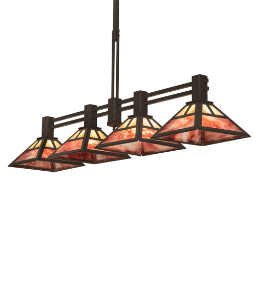 64" Long Soffe T Mission 4 Light Island Pendant