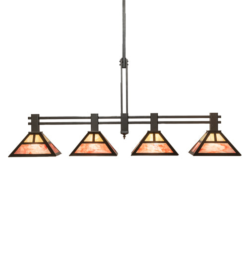 64" Long Soffe T Mission 4 Light Island Pendant