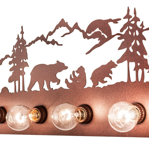 48" Wide Bear Family 9 Light Vanity Light