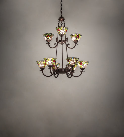 32" Wide Tiffany Roman 9 Light Chandelier