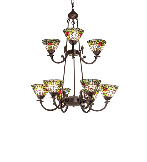 32" Wide Tiffany Roman 9 Light Chandelier