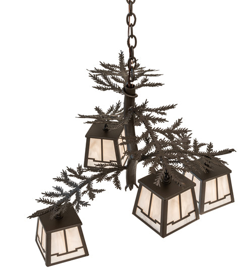 26" Wide Pine Branch Valley View 4 Light Chandelier