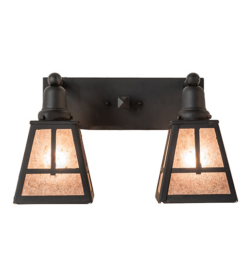 17" Wide "T" Mission 2 Light Vanity Light