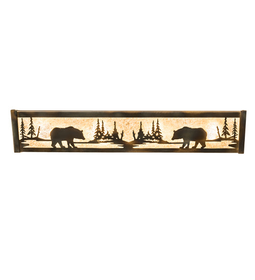 24" Wide Bear At Lake Vanity Light