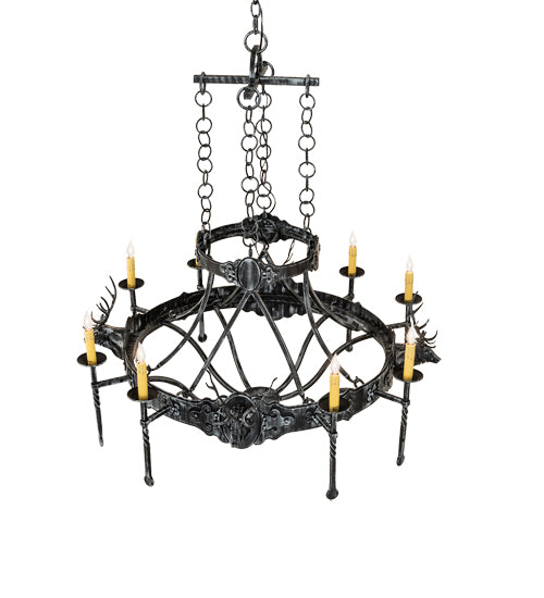 40" Wide Stag 8 Light Chandelier