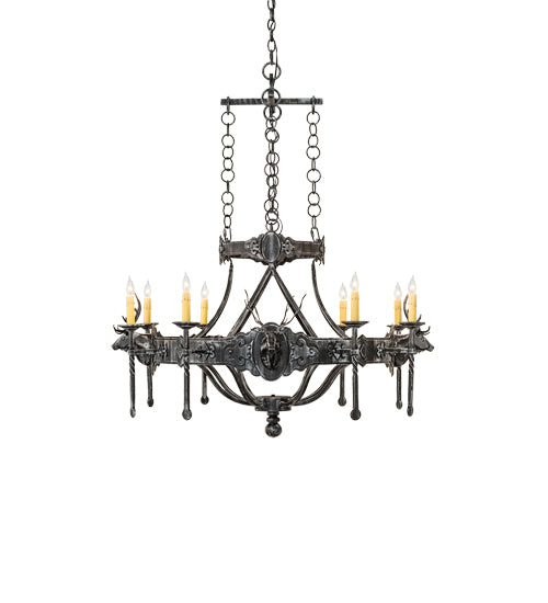 40" Wide Stag 8 Light Chandelier