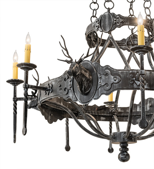 40" Wide Stag 8 Light Chandelier