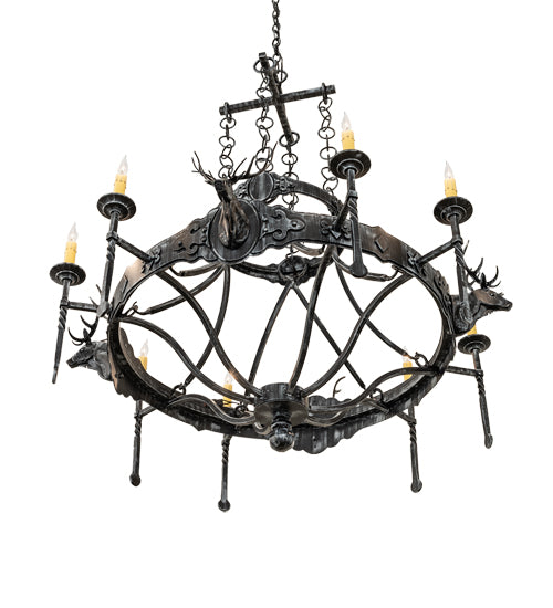 40" Wide Stag 8 Light Chandelier