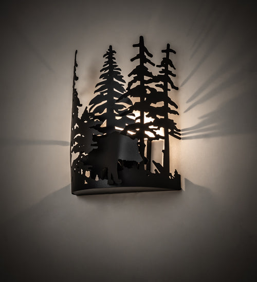 11" Wide Bear Through The Trees Wall Sconce