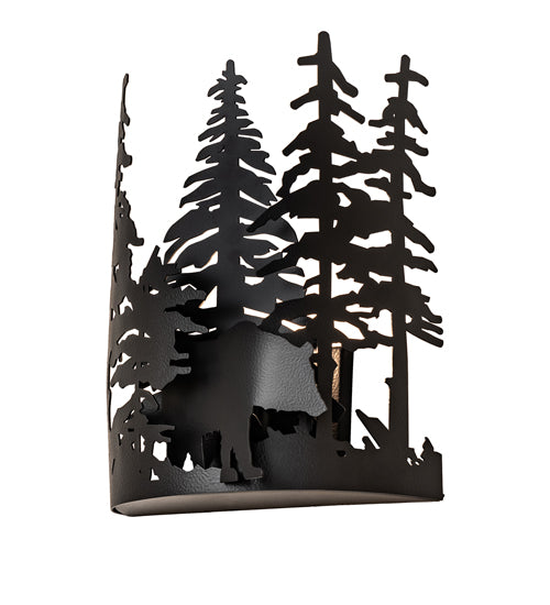 11" Wide Bear Through The Trees Wall Sconce