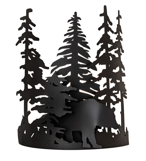 11" Wide Bear Through The Trees Wall Sconce