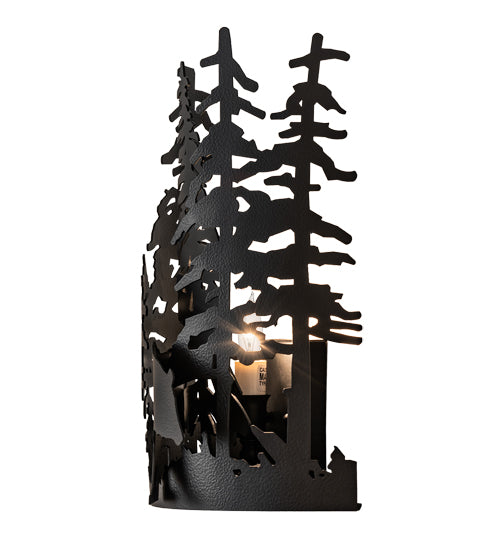 11" Wide Bear Through The Trees Wall Sconce