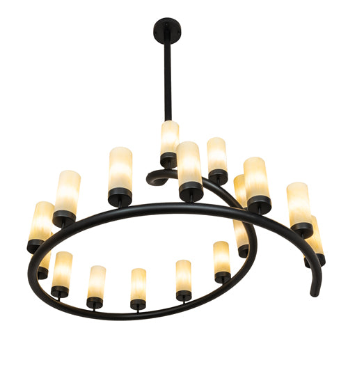 60" Wide French Horn 17 Light Chandelier