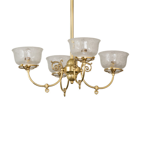 27" Wide Revival Gas & Electric 4 Light Chandelier