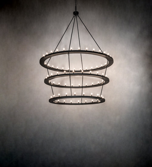 80" Wide Loxley 76 Light Three Tier Chandelier