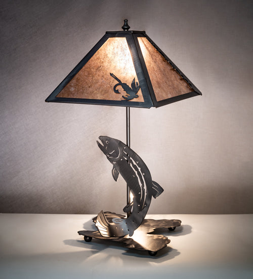 21" High Leaping Trout Table Lamp